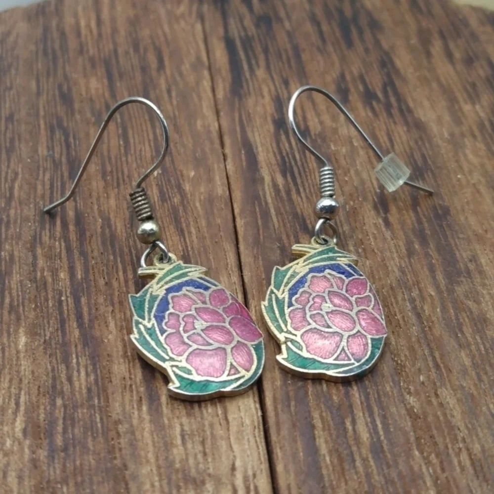 Spanish rose‎ closionne flower earrings floral E510